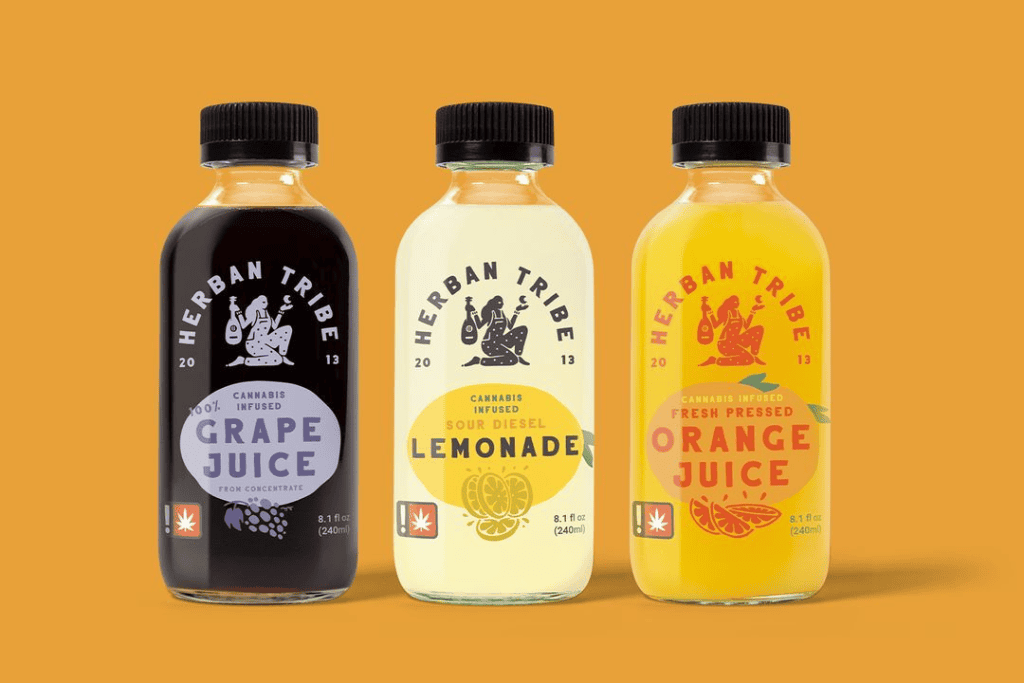 best edibles in portland - % 2 a group of bottles of juice